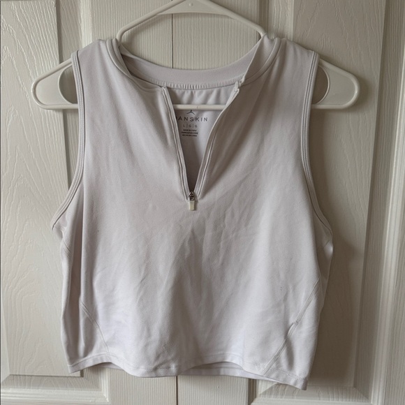 Danskin Tops - Danskin Women's White Zip-Front Tank Top
